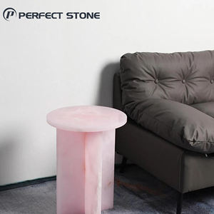طاولة سرير فاخرة مخصصة من PerfectStone بسطح من العقيق الوردي للفنادق والفلل الفاخرة - Product Image 1