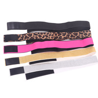 Bandeaux élastiques personnalisables à faible MOQ, bande élastique ajustable personnalisée, logo en spandex, dentelle pour cheveux, bande de fusion en dentelle, rose/noir