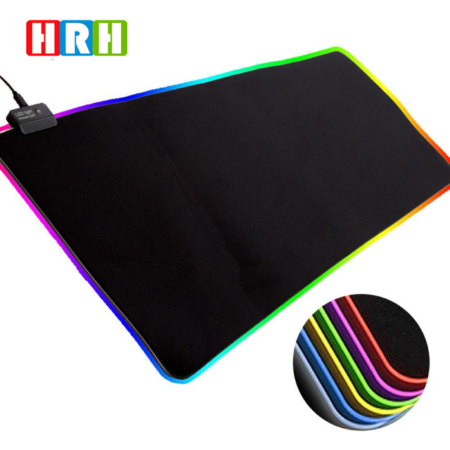 LED Light Gaming Mouse Pad RGB Large Luminous Keyboard Cover Non-Slip Rubber Base Computer Carpet Desk Mat PC Game Mouse Pad