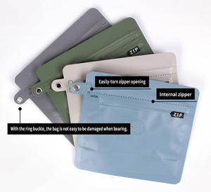 Customized Eco Friendly Custom Printed logo Zipper Aluminum Foil Empty Flat Bottom Pouch Coffee <strong>Bags</strong> With Rope Handle - Product Image 3