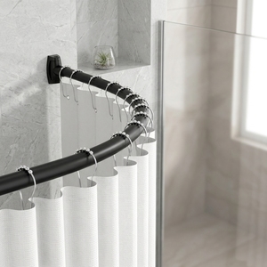 <span class=keywords><strong>Tringle</strong></span> de Douche Industrielle Noire Mate, <span class=keywords><strong>Tringle</strong></span> à Tension Réglable Robuste <span class=keywords><strong>pour</strong></span> Fenêtre de Salle de Bain - Product Image 1