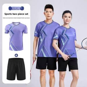 Conjuntos de Ropa Deportiva de Poliéster Transpirable de Secado Rápido para Bádminton, <span class=keywords><strong>Tenis</strong></span> de Mesa, Voleibol, <span class=keywords><strong>Tenis</strong></span>, Entrenamiento Deportivo, Manga Corta, para Hombre y Mujer - Product Image 6