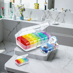 Dagelijks Gebruik Draagbare 7 Dagen Regenboog Medicine <span class=keywords><strong>Pil</strong></span> Container Plastic Mini Am Pm <span class=keywords><strong>2</strong></span> Compartiment <span class=keywords><strong>Pil</strong></span> Organizer - Product Image 2