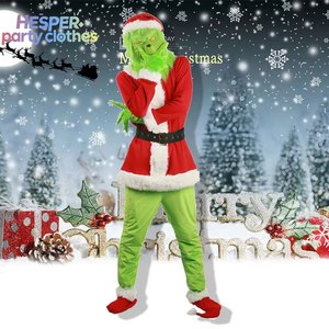 HESPER Christmas Cosplay Costume for Adults and Child Santa Green Furrier <b>TV</b> Character for Party Performances Includes - Product Image 2