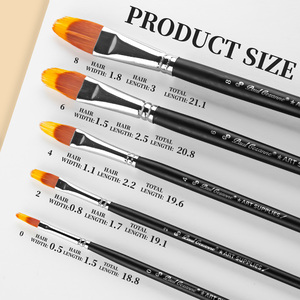 Juego de 5 pinceles de doble capa Paul Cezanne, pinceles profesionales sintéticos tipo filbert para pintura <span class=keywords><strong>con</strong></span> textura creativa - Product Image 5