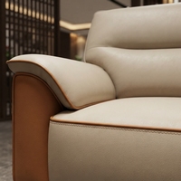 Ensemble de canapés de bureau modernes et luxueux avec fauteuils en cuir et table basse pour réception, salon, mobilier commercial