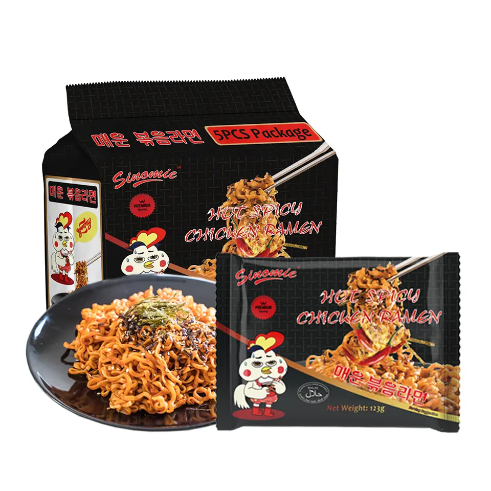 All'ingrosso SINOMIE coreano Ramen Noodles marca caldo sapore di pollo Buldak Ramen coreano