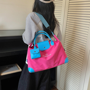 Bolsa de Viaje de Moda para Mujer, Bolsa de Fin de Semana con Separación para Ropa Seca y Mojada, Cierre Magnético y con Cremallera, Bolsa Deportiva de Gran Capacidad para Gimnasio - Product Image 2