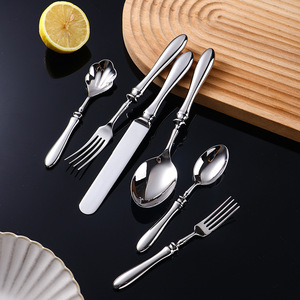 Ensemble de couverts en acier inoxydable 304 pour restaurant <span class=keywords><strong>à</strong></span> la maison, couverts, couteau <span class=keywords><strong>à</strong></span> salade, fourchette, cuillère <span class=keywords><strong>à</strong></span> thé, poli miroir - Product Image 3