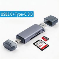 Lecteur de cartes externe USB 3.0 haute vitesse Type-C 3.0 pour téléphone portable et ordinateur OTG tout-en-un, lecture simultanée de cartes TF et SD