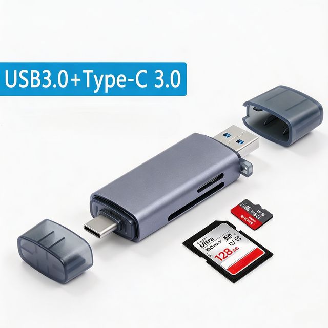 USB3.0 High-Speed External Card Reader Type-C3.0 Mobile Phone Computer OTG All-in-One TF SD Dual Drive Reading at the Same Time