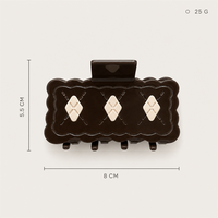 Pince à cheveux en acétate personnalisée en gros avec motif quadrillé gravé pour les acheteurs de boutiques et de magasins de cadeaux, OEM, ODM et marque privée
