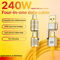 Nuevo producto 240W Carga rápida USB Tipo C trenzado 4 en 1 Cable de carga para cargador de teléfono móvil