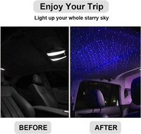 Luz de Techo de Coche Estrellada, Proyector Láser LED de Ambiente para Interior, Lámpara de Decoración Automática USB, Luz de Estrellas para Coche