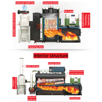 Générateur de vapeur à tubes de feu biomasse bois industriel automatique pour machines de transformation alimentaire, 600 kg - 1100 kg par heure