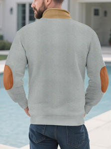 2025 hommes <span class=keywords><strong>Vintage</strong></span> à manches longues brodé <span class=keywords><strong>pull</strong></span> demi-ouvert patte solide motif sweats à capuche pulls - Product Image 4