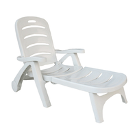 Chaise longue portable blanche moulée pour lit de plage extérieur pliable Garden Villa Pool Hotel Chaise longue en plastique
