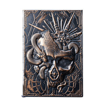 Journal ligné en cuir PU personnalisé style sombre Crâne et Serpent pour enregistrements de jeux, objets de collection, cadeau