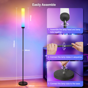 <span class=keywords><strong>Compra</strong></span> al por Mayor 360 °   Lámpara de Pie Cilíndrica LED Inteligente Moderna, Minimalista, con Control por Voz y App, Iluminación Uniforme, para Sala de Juegos - Product Image 4