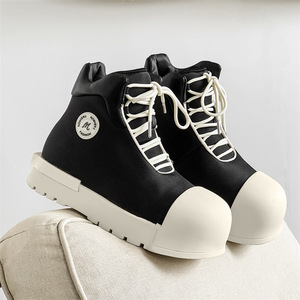 Baskets montantes pour hommes, style streetwear, à plateforme épaisse, à bout large, à lacets, antidérapantes, à semelle épaisse, futuristes - Product Image 4