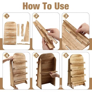 Estante de almacenamiento de madera de varias capas, soporte de exhibición duradero de 4 capas para joyería, accesorios para el cabello, escritorio, dormitorio, sala de estar - Product Image 4