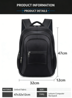 Sac à dos Oxford pour ordinateur portable pour hommes, sac d'affaires professionnel, nouveauté 2026, style ergonomique