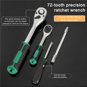 131pcs thép carbon sửa chữa hộp công cụ thiết lập với cờ lê mức độ băng đo-cho home & hội thảo sử dụng ổ cắm công cụ thiết lập - Product Image 5