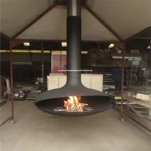 Indoor Roof Ceiling Suspended Hanging Fireplace Wooden Burning Steel Stove Wall Mounted Wood Burning Stove