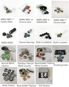 Roulements à billes pour skateboard en acier chromé noir ABEC-9 personnalisés avec boîte en plastique, qualité professionnelle, durables, haute vitesse, 608RS - Product Image 6