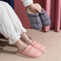 Sabots unisexes d'hiver pour femmes, pantoufles d'intérieur en fourrure moelleuse, chaussons de chambre, chaussures de maison chaudes, couleur unie, faciles à enfiler