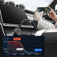 Cargador de Coche SUNDA 51W PD 30W QC3.0 18W Doble Puerto USB Tipo C Carga Rápida Adaptador de Cargador de Coche de Fibra de Carbono