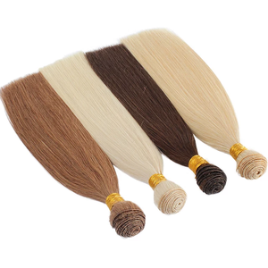 ผมต่อแบบแฮนด์ไทด์ รัสเซีย เกรดพรีเมียม แท้ 100%  แบบดับเบิ้ลดรอน สีบลอนด์หรูหรา - Product Image 1