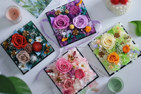 Boîte en acrylique de roses éternelles de luxe - Fleurs éternelles pour la fête des mères, la Saint-Valentin, la remise des diplômes et le Nouvel An