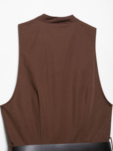 Abito da <span class=keywords><strong>donna</strong></span> senza maniche con eleganza estiva e vita naturale con tessuto intrecciato di lunghezza Midi da parte dei produttori di <span class=keywords><strong>abbigliamento</strong></span> - Product Image 6