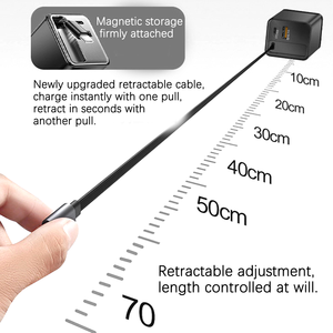 Cargador PD 3.0 de 65W con Cable USB-C Retráctil, Adaptador de Pared Dual USB C/A con Carga Rápida 3.0 para Teléfono y Portátil - Product Image 3