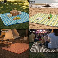 Couverture de pique-nique pliable imperméable personnalisable avec logo, idéale pour le camping en plein air, les pique-niques et la plage (multijoueur)