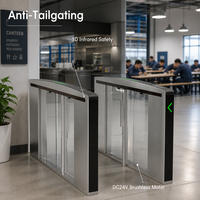 Barrière de sécurité anti-collision 3D infrarouge avec matrice de sécurité, moteur sans balais DC24V, IP52, acier inoxydable 304, multi-authentification, bidirectionnelle