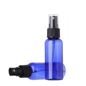 PLA Biodegradable Plastic Bottle Packaging Blue Boston Round 50ml Spray Plastic Bottle