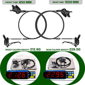 Frenos Hidráulicos para Bicicleta Eléctrica IIIPRO de 4 Pistones, Juego de Frenos Hidráulicos de 850/1550 mm, Juego de Frenos de Disco de Aceite para Bicicleta de Montaña Mtb con Disipación de Calor CNC - Product Image 3
