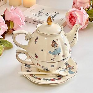 Sub Pot Series Alice Rabbit Gold Teapot Coffee <b>Cup</b> & <b>Saucer</b> Gift <b>Set</b> - Product Image 2