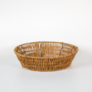 Home Storage & Organization Handmade Household Goods Wicker Plastic Round Rattan Snack Basket Tray