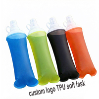 Bouteille souple d'eau pour la course à pied avec valve de boisson, gourde d'hydratation pliable anti-fuite pour le sport et le trail running