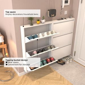 Customized Modern Metal <b>Shoe</b> <b>Rack</b> Easy-to-assemble <b>Shoe</b> Storage Cabinet for Living Room Use Factory Direct <b>Shoe</b> <b>Rack</b> Ultra Thin - Product Image 3