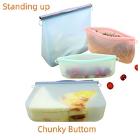 Sacs à fruits en silicone réutilisables de qualité alimentaire, étanches, sans BPA, 500 ml, 1000 ml, 1,5 L, sacs de conservation en silicone réutilisables