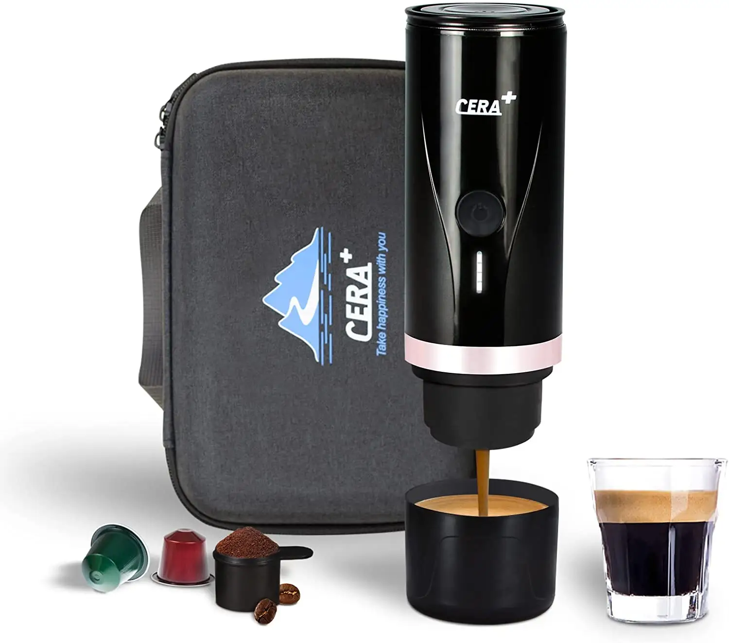 Espresso kahve araba makinesi elektrikli seyahat kahve makinesi 12V araba kullanımı Mini taşınabilir kahve makinesi