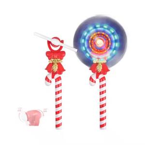 Luckykoo 2024 nouveau Design fête de noël allumer des <span class=keywords><strong>jouets</strong></span> noël LED clignotant moulin à vent baguette avec musique - Product Image 1