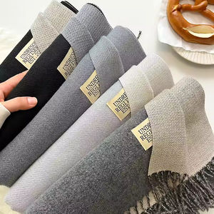 Wholesale the latest double-sided plain <b>brushed</b> scarf custom plain winter warmth women's reversible cashmere scarf - Product Image 3
