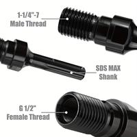 Adaptateur SDS Max en acier au carbone Tengrui 1-1/4"-7 UNC avec connecteur d'eau pour foret diamanté, pour perçage humide du béton, garantie 1 an