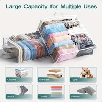 Sac de rangement transparent en PVC grande capacité pour vêtements, imperméable, pour salon, armoire, placard, sac de rangement pour couettes, outil magique