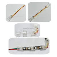 3Pin 8mm 10mm LED Strip Light Addressable WS2812B 2811 Connecteur à boucle en cristal sans soudure Connecteurs de câbles d'angle droit